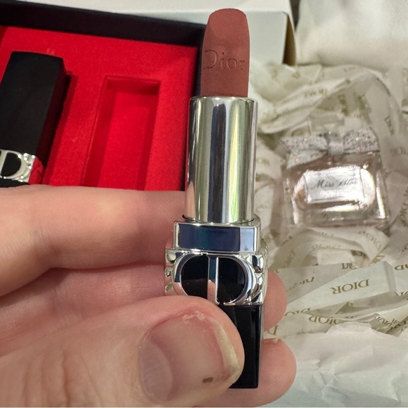 Mini Dior Lipstick & Fragrance Gift Set with Denim Travel Pouch - NIB - Picture 6 of 10